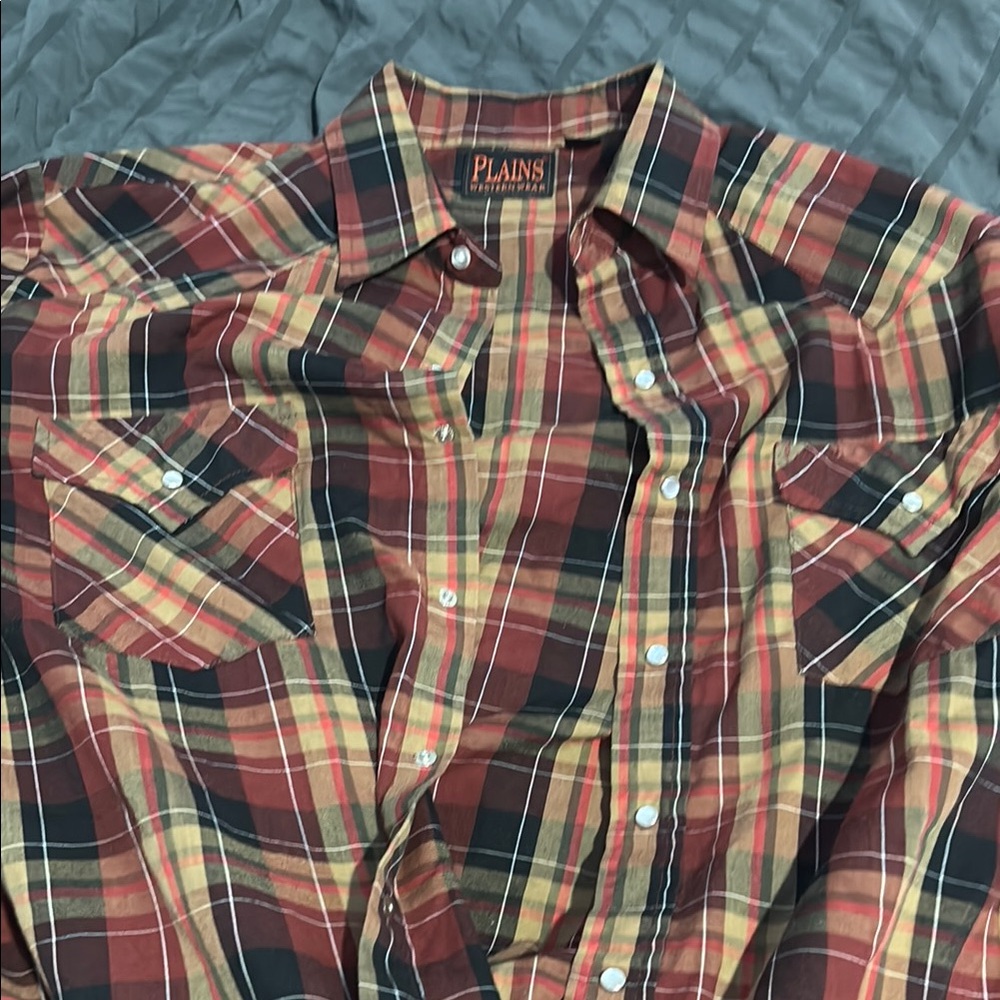 Plaid Casual Button Down Shirt for Men